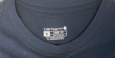 Carhartt Men's Navy T-Shirt Crew Neck S/S Pocket Patch Logo (S02)