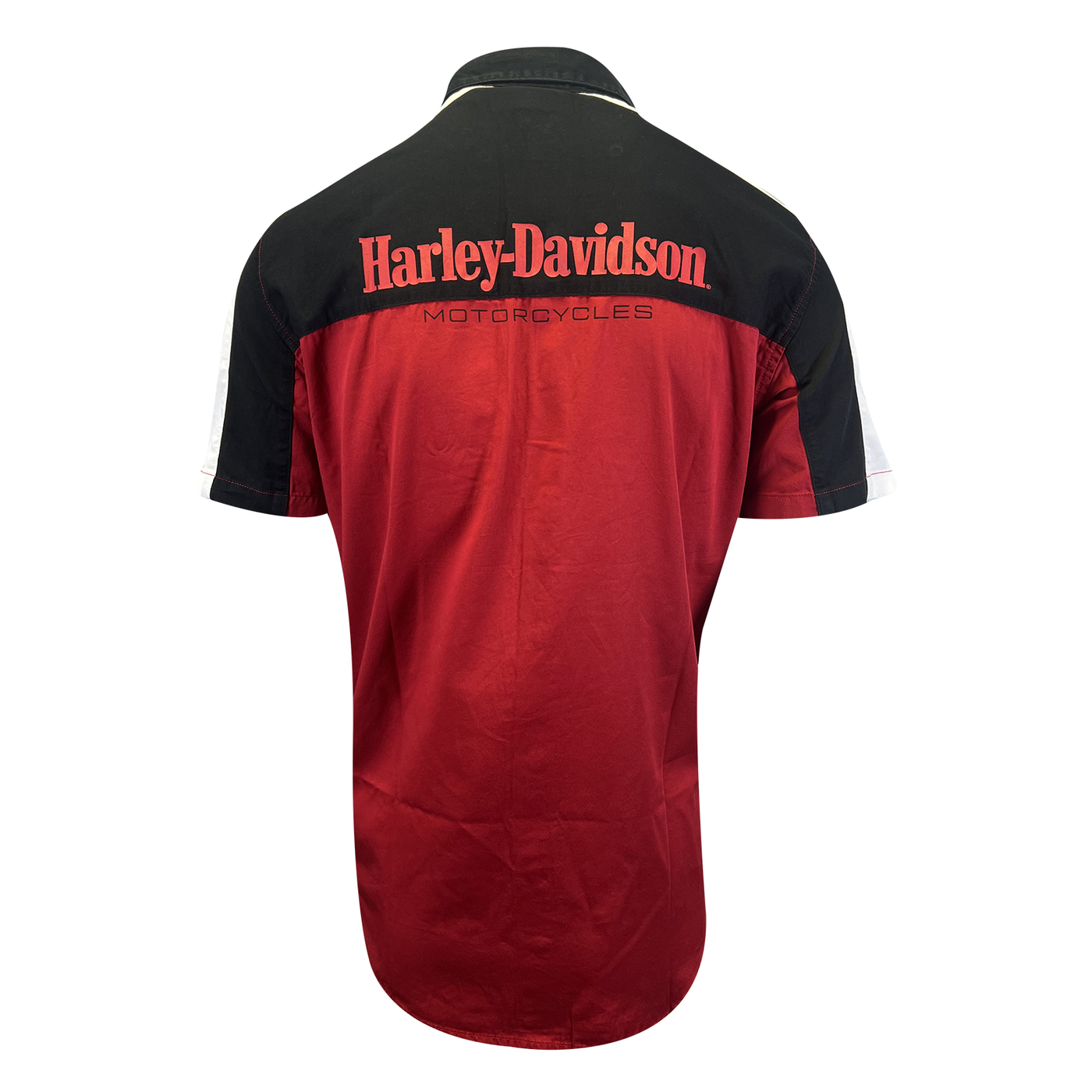 Harley-Davidson Men's Red Black Colorblocked Chili Pepper Darting Shirt (S63)