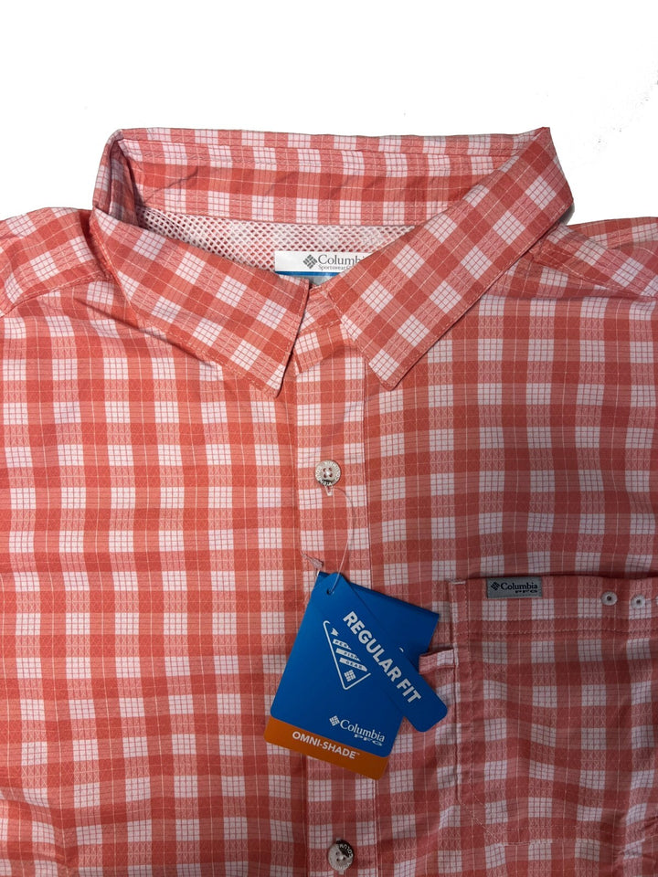 Columbia Men's Shirt PFG Super Slack Tide Camp Palaka Plaid Short Sleeve
