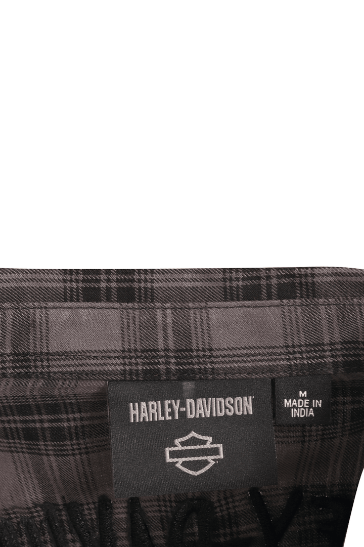 HD Branded Women's Shirt Black Grey Plaid Rose L/S Woven (S18)