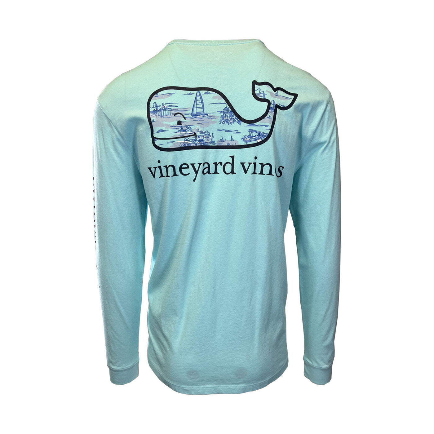 Vineyard Vines Men’s Island Paradise T-Shirt Edgartown Scenic Whale Fill (S02)