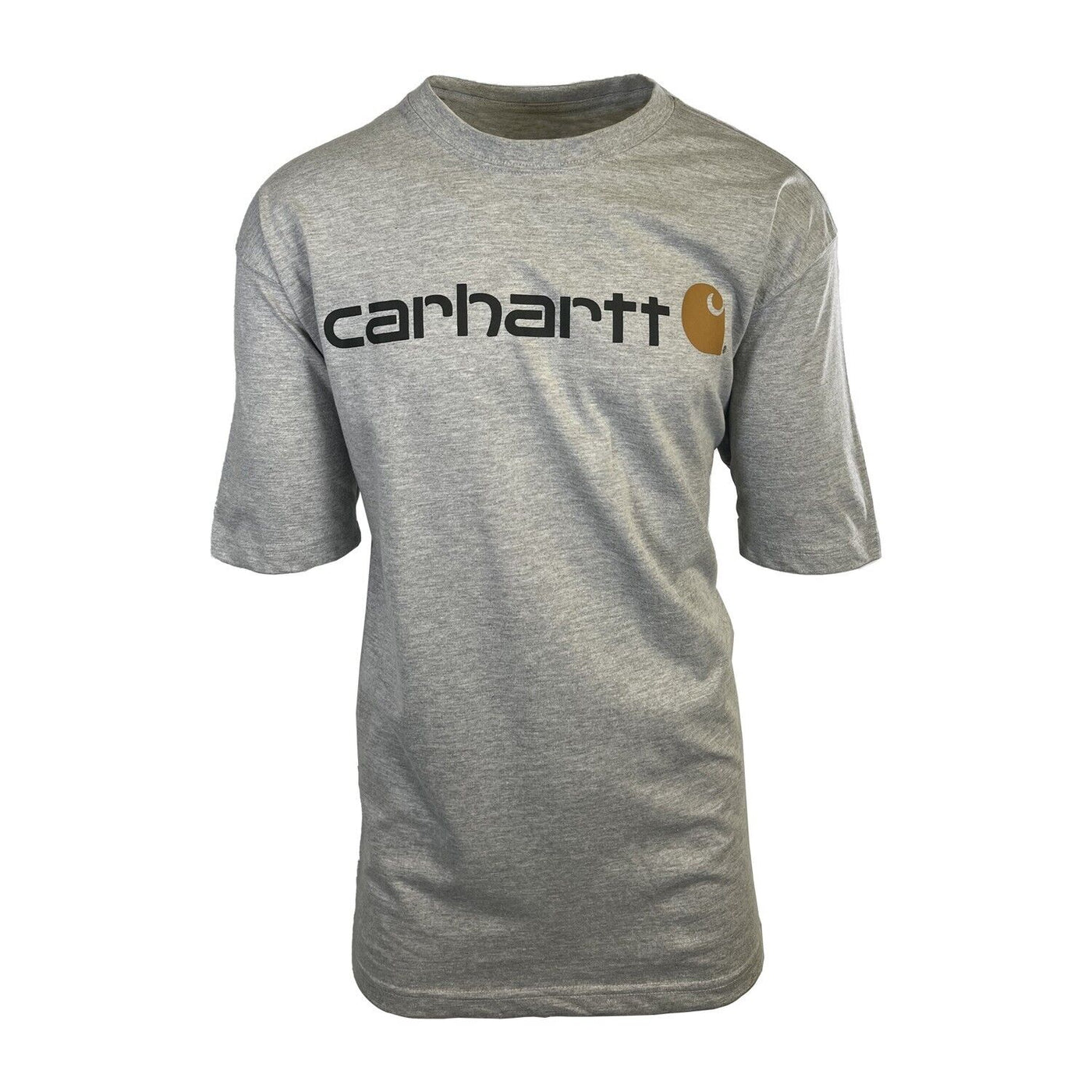 Carhartt Men's Grey T-Shirt Crew Neck S/S Graphic Text Logo (S03)