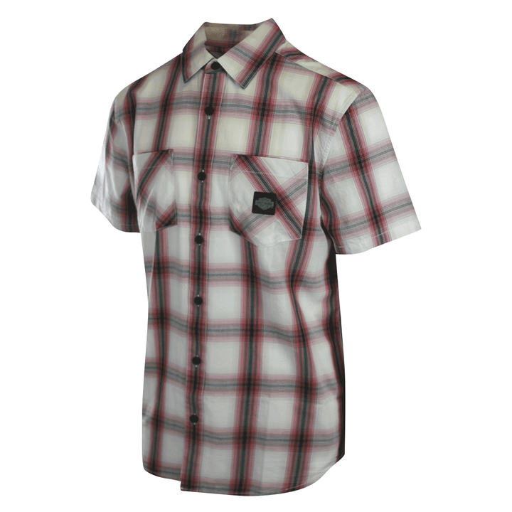 HD Branded Men's Shirt Red Plaid Forever S/S Woven (S54)