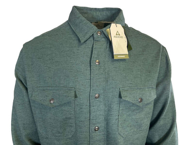 Ascend Men's Sea Pine Shirt Herringbone Slub Long Sleeve (S03)