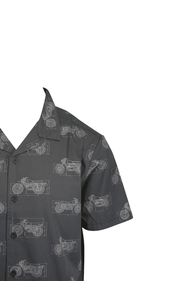 HD Branded Men's Shirt Dark Grey Fueled Allover Custom Print S/S (S61)