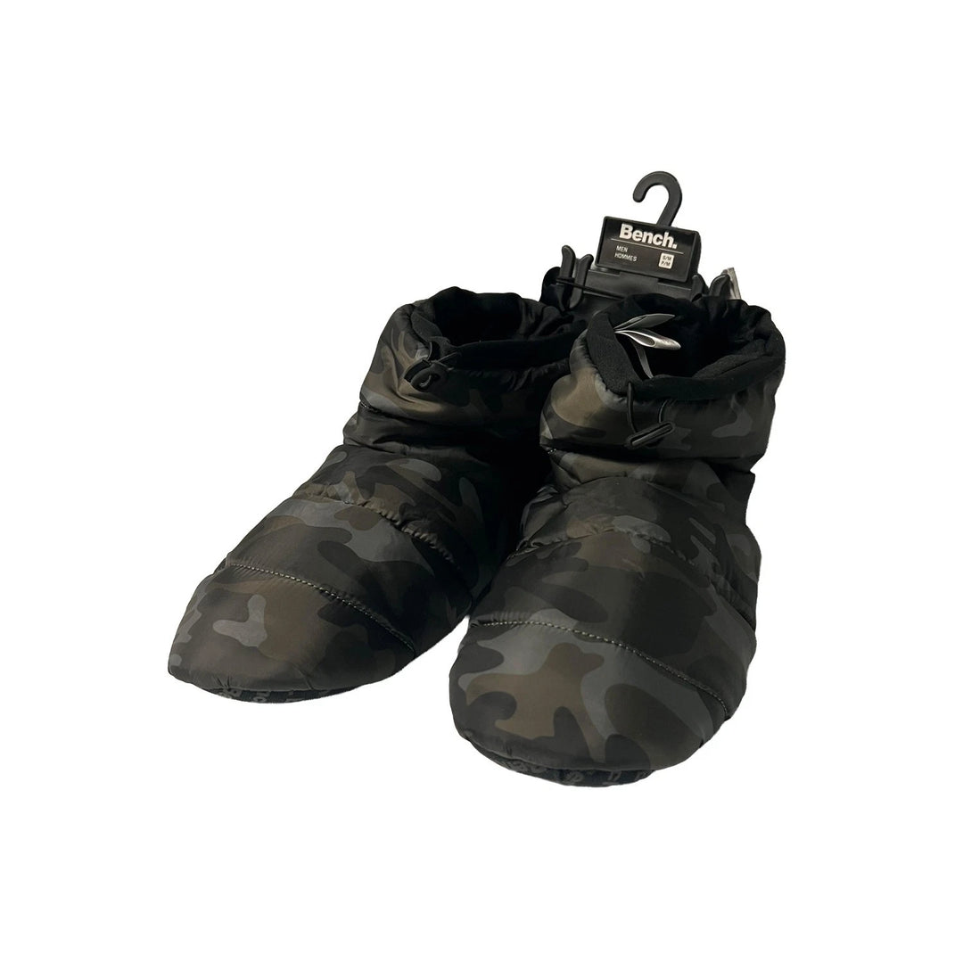 Bench Men's Green Camo Puffer Slippers Indoor FiberFill (S05)