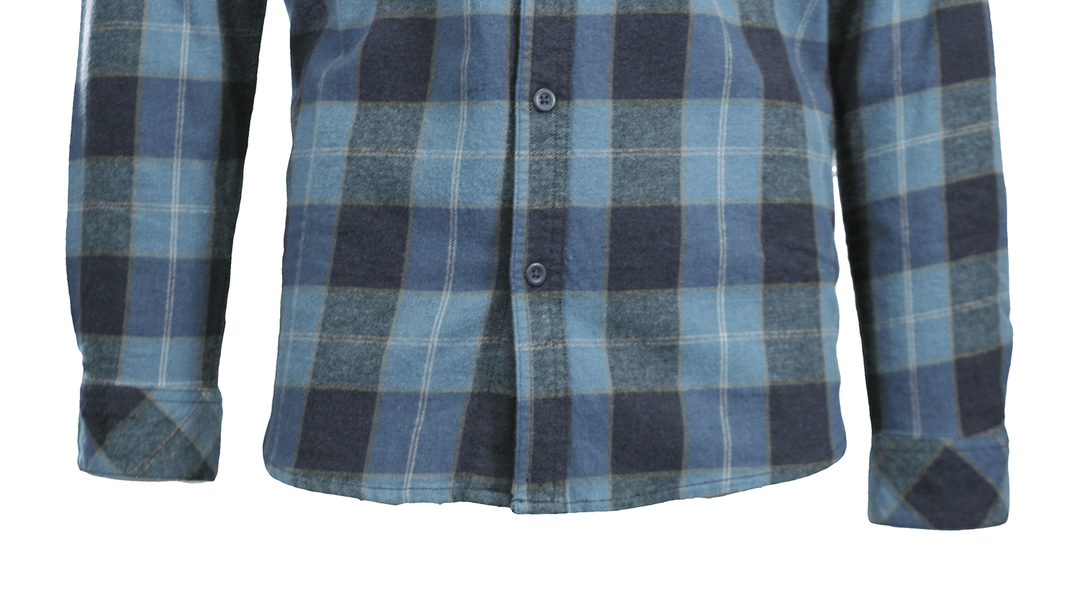 O'Neill Men's Navy Blue Shirt Redmond Plaid Stretch Flannel Long Sleeve (S24)