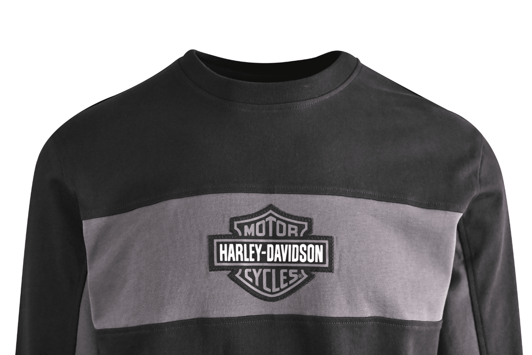 HD Branded Men's Sweatshirt Black Beauty Racing Bar & Shield L/S (S25)