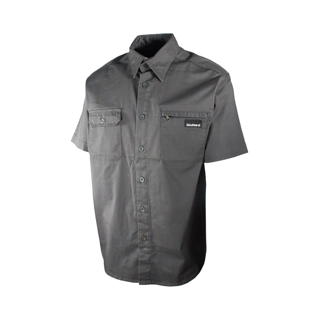 DieHard Men's Shirt Work Twill Resists Short Sleeve Black, Navy, Grey