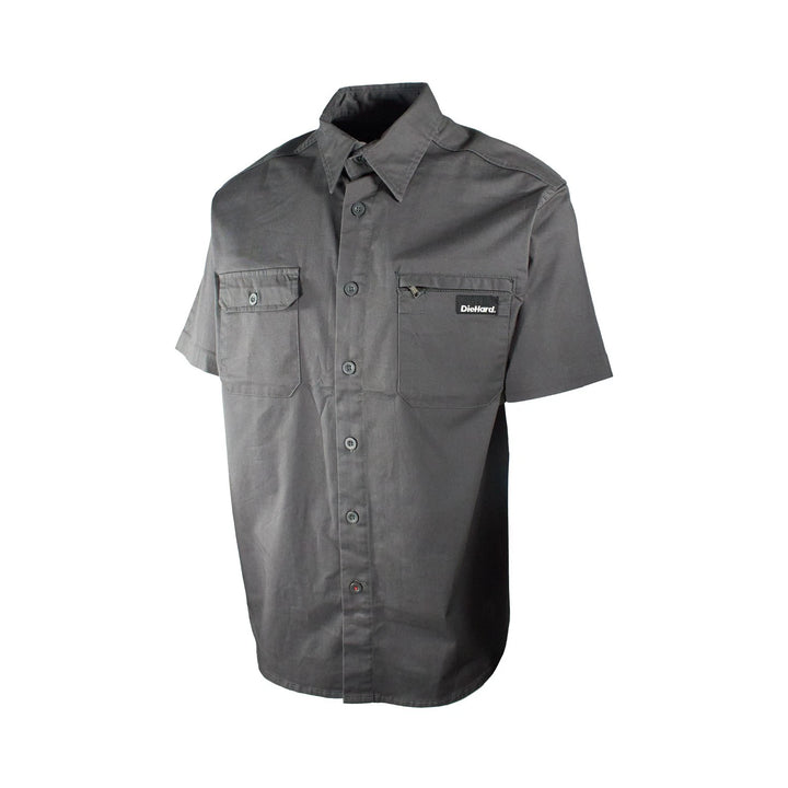 DieHard Men's Shirt Work Twill Resists Short Sleeve Black, Navy, Grey