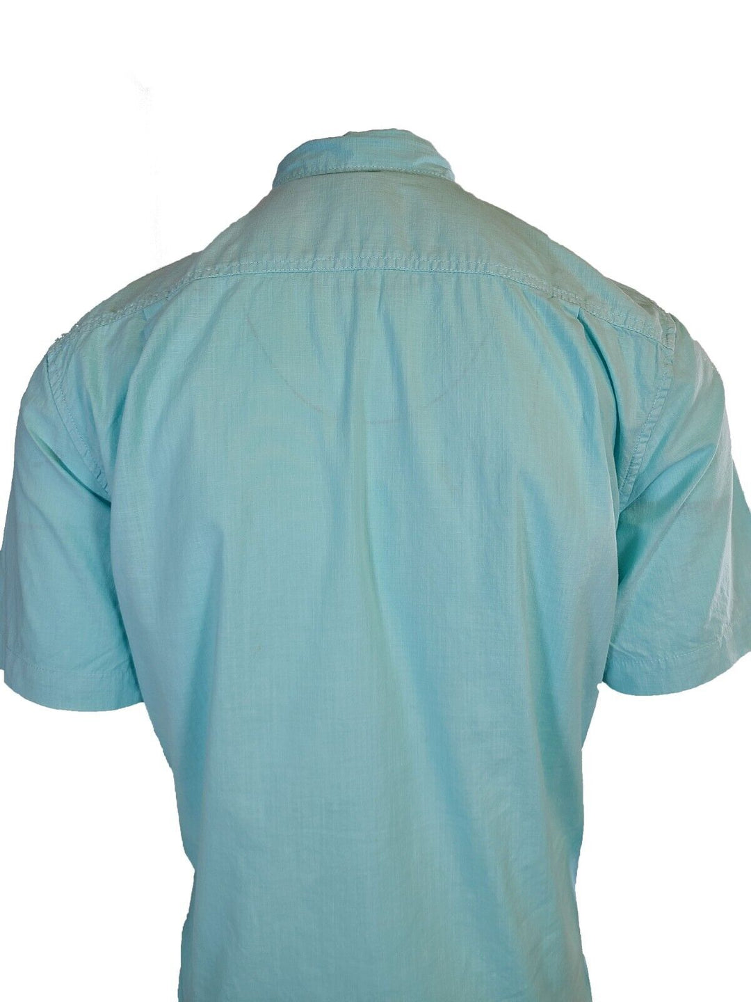 Tommy Bahama Men's Aqua Mist Shirt Blue Logo Short Sleeve Button (S03)
