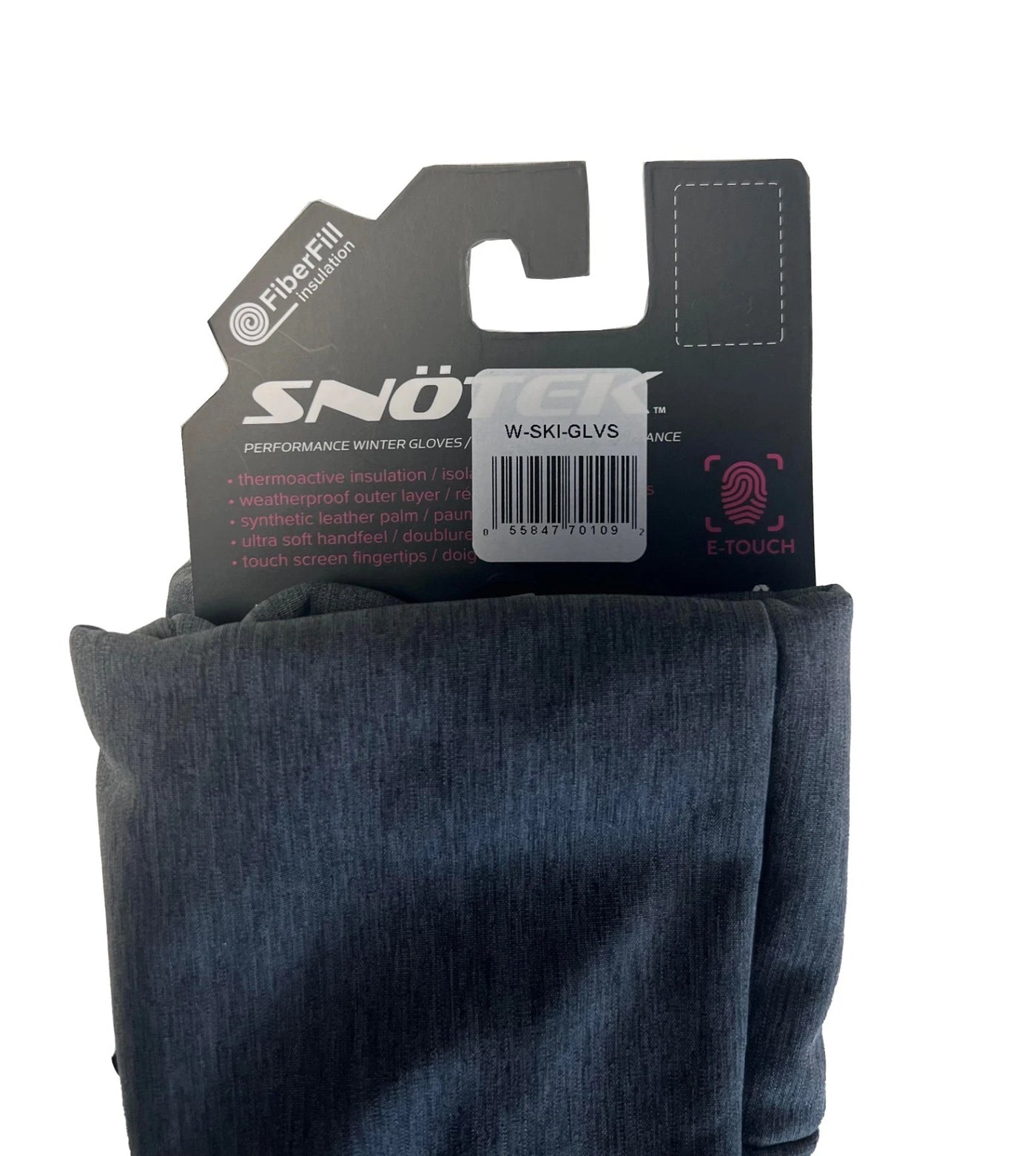 Snotek Women's Grey Embroidered Performance Winter Gloves ST161 (S04)