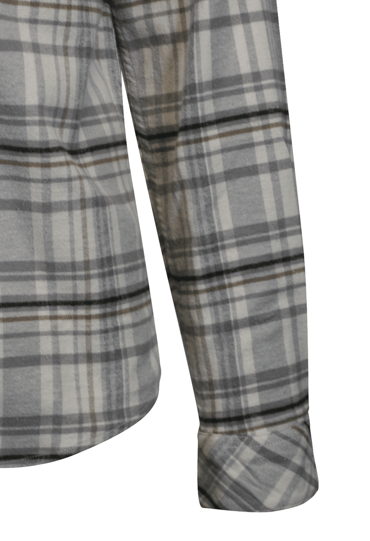 O'Neill Men's Cream Shirt Redmond Plaid Stretch Flannel Long Sleeve (S30)