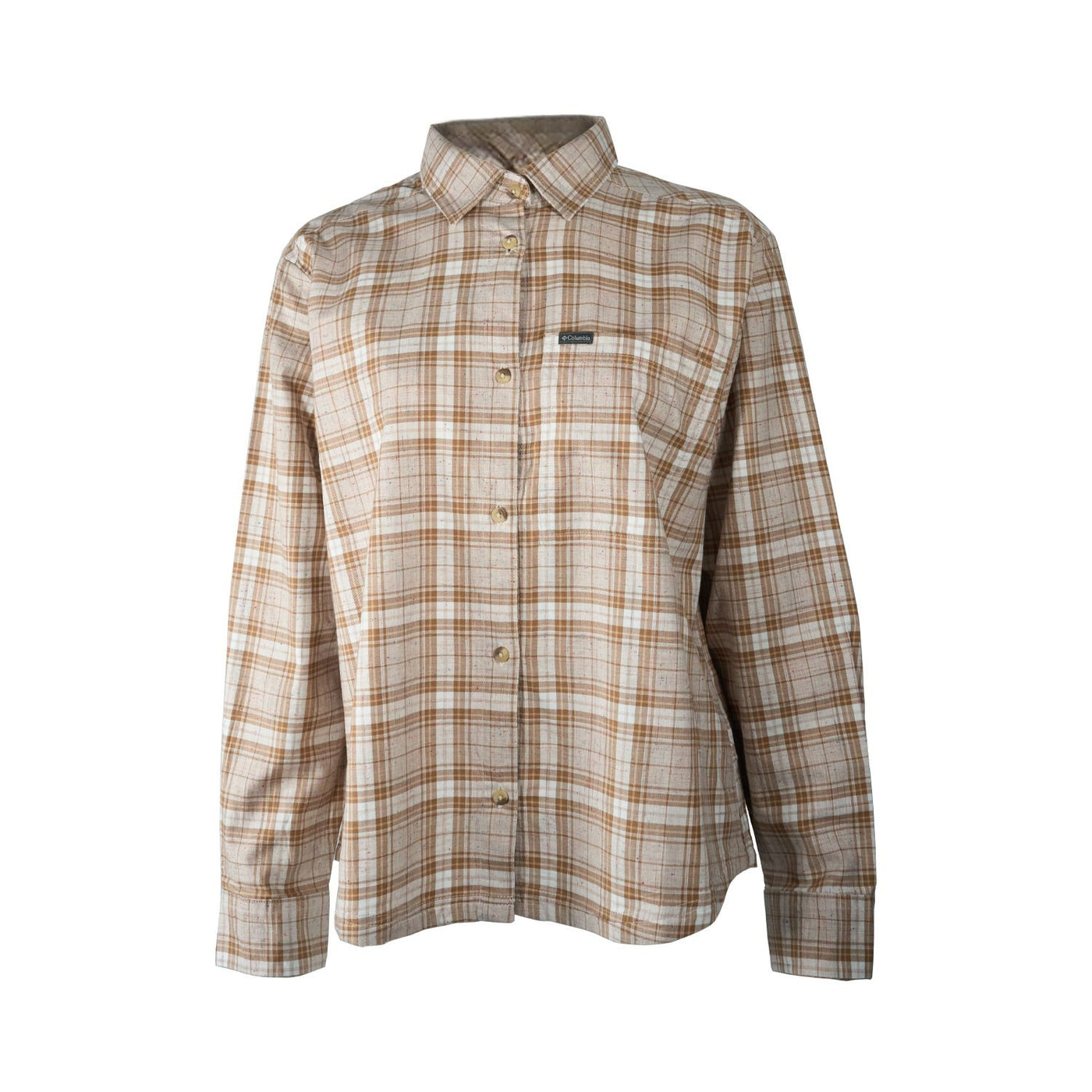 Columbia Women's Shirt Blue Point Creek Everyday Tartan Woven Long Sleeve Shirt