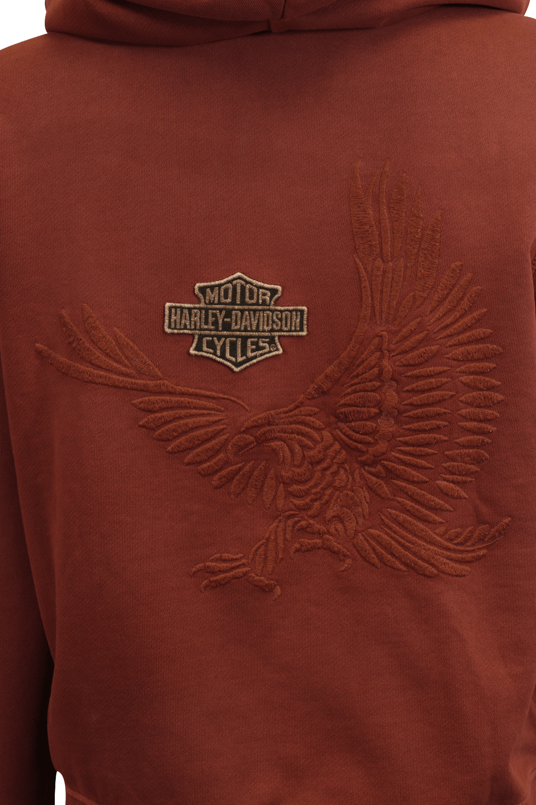 HD Branded Women's Hoodie Washed Maroon Eagle Chest Embroidered L/S