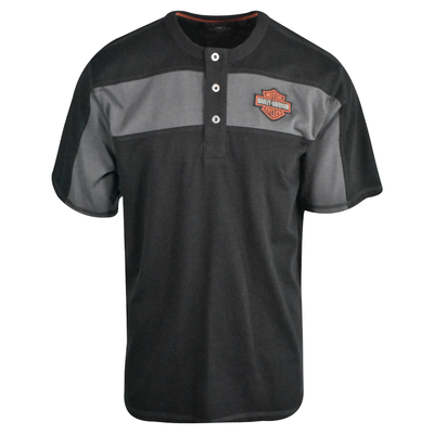 Harley-Davidson Men's T-Shirt Black Copperblock Logo Stripe Through (S62)