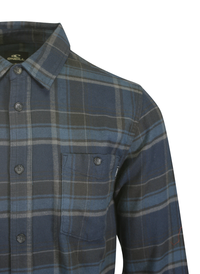 O'Neill Men's Graphite Shirt Redmond Plaid Stretch Flannel Long Sleeve (S29)