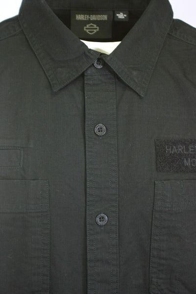 Harley-Davidson Men's Shirt Black Beauty Park Shirt L/S Woven (S64)