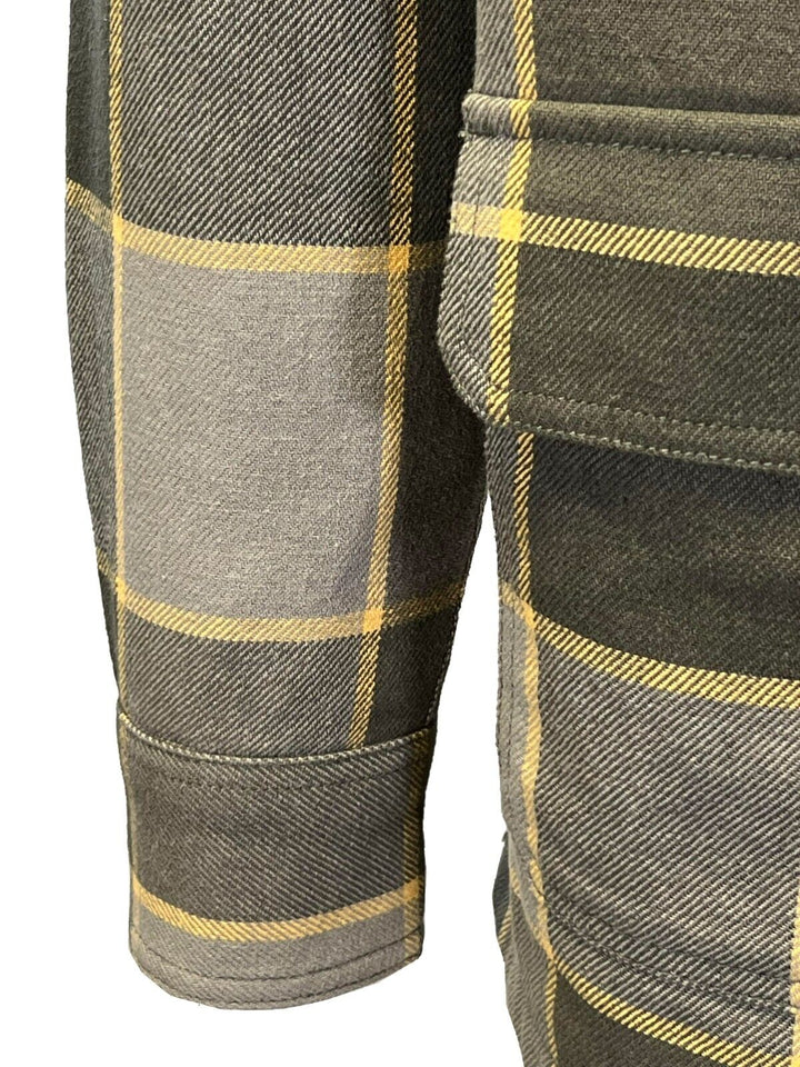 HD Branded Men's Plaid Shirt Jacket Vintage Yarn Dyed L/S Shacket (S72)