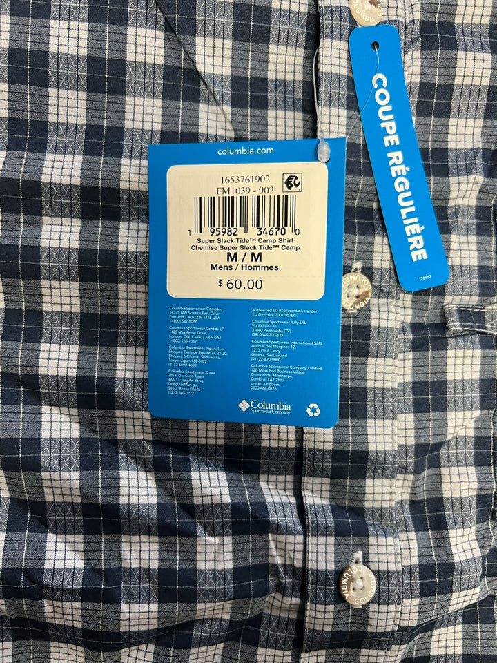 Columbia Men's Shirt PFG Super Slack Tide Camp Palaka Plaid Short Sleeve