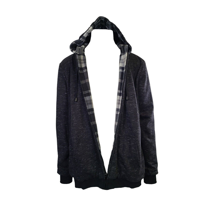 Powerfix Profi Men's Anthracite Hoodie 2 in 1 Reversible Black Gray Plaid (S01)