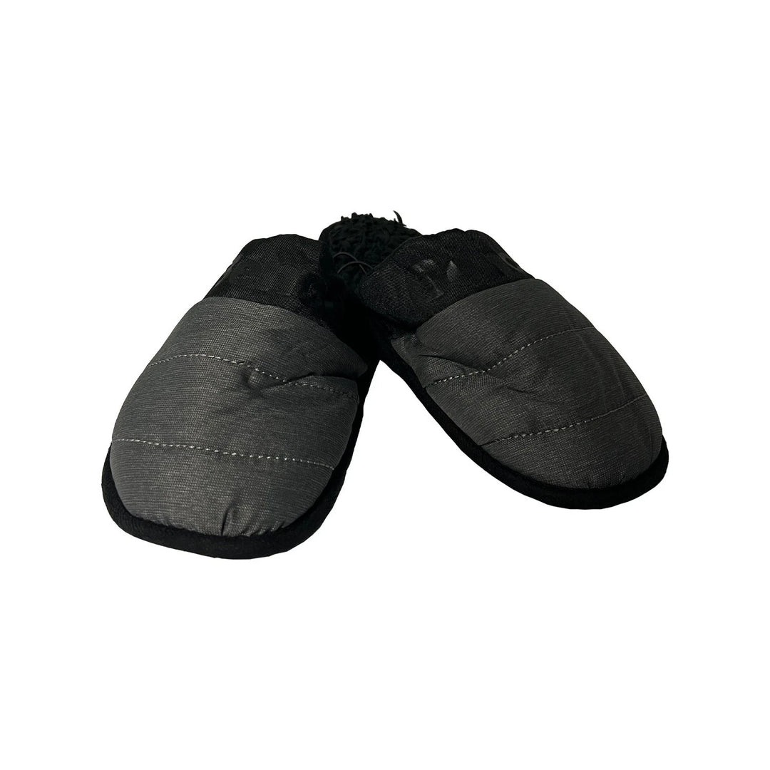 Bench Juniors Kid's Grey Puffer Slippers Sherpa Quilted Slide On FiberFill (S04)