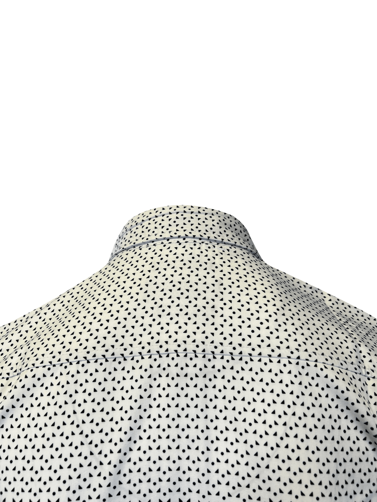 Kenneth Cole Men's White Shirt Triangle Dotted 2 Pockets Woven S/S (S04)