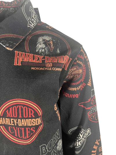 Harley-Davidson Men's Harley Black All Over Print Jacket 80s Tank Twill (S89)