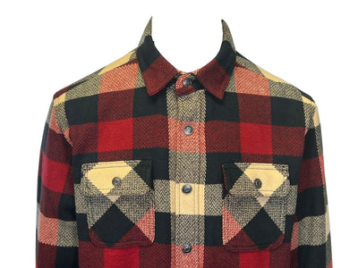 Branded Men's Red Black Cream Shirt Plaid Jacket Sherpa Lined L/S (S73)