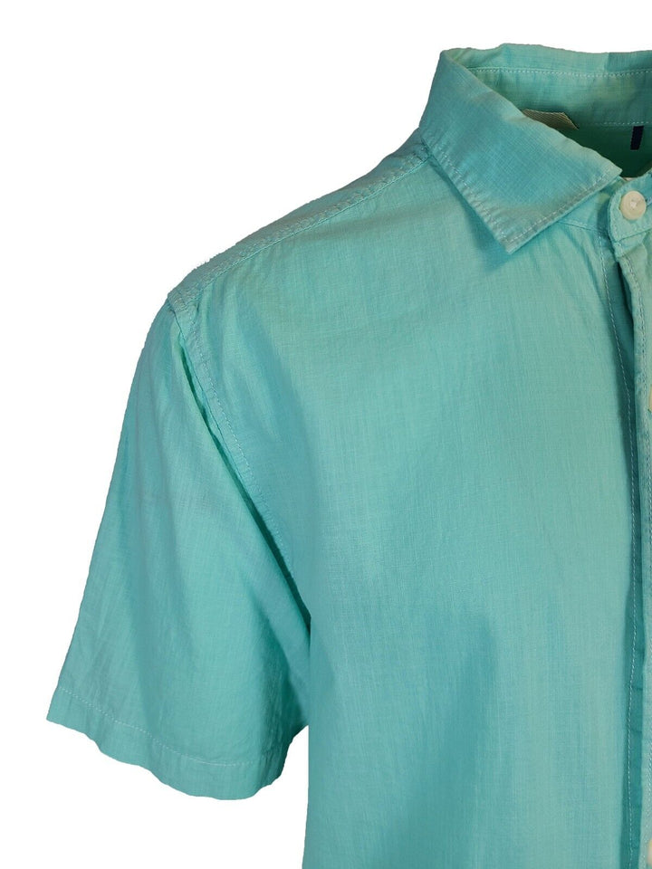 Tommy Bahama Men's Gentle Breeze Teal Green Shirt Logo Short Sleeve Button (S02)