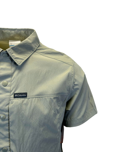 Columbia Men's Safari Green Shirt Sage Peak Woven S/S (348)