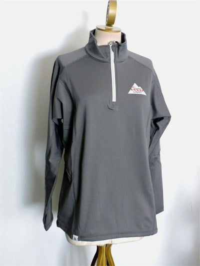 Coors Light Men's Grey T-Shirt 1/4 Zip Long Sleeve Pullover Top (S01)