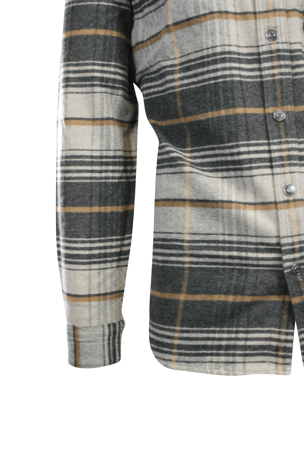 HD Branded Men's Shirt Grey Plaid Bar & Shield Premium L/S (S62)