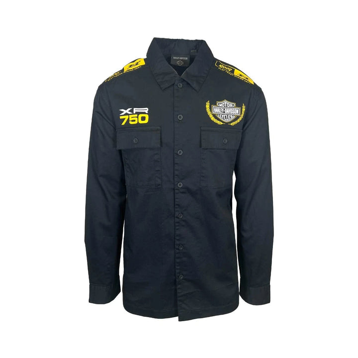 HD Branded  Men’s Black Shirt Trophy Eagle Racing Mechanic L/S (354)