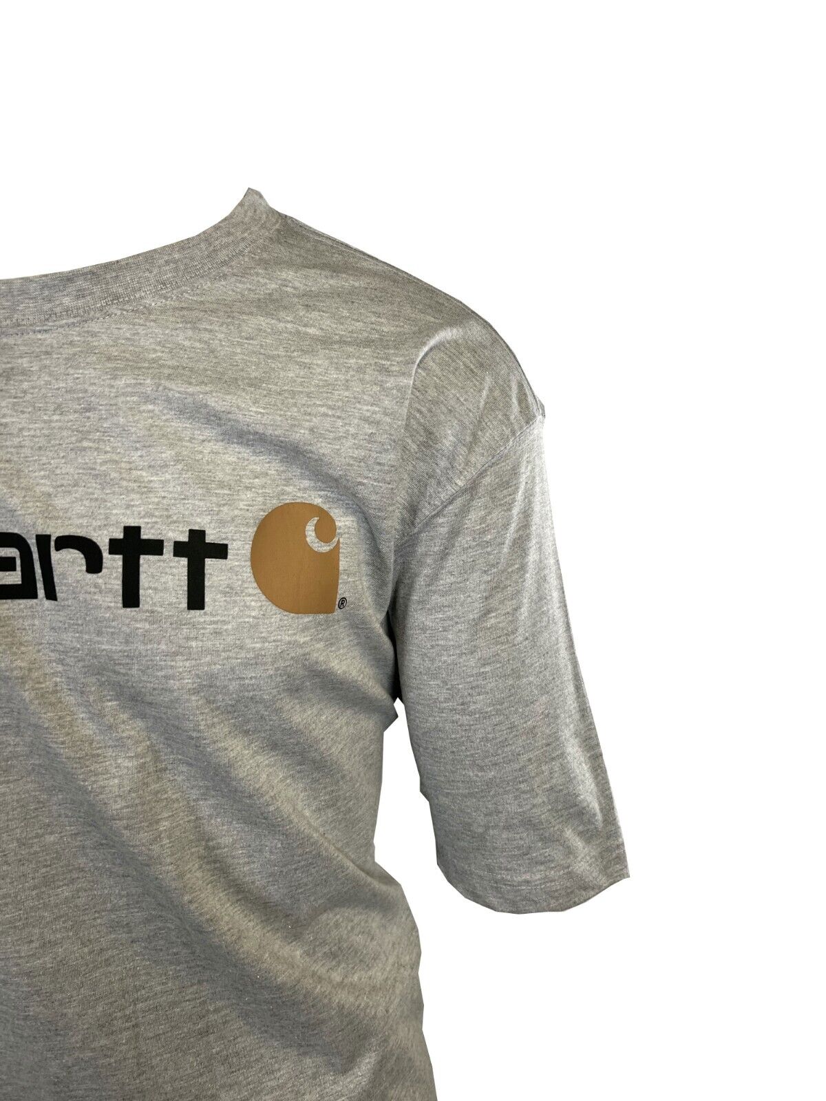 Carhartt Men's Grey T-Shirt Crew Neck S/S Graphic Text Logo (S03)