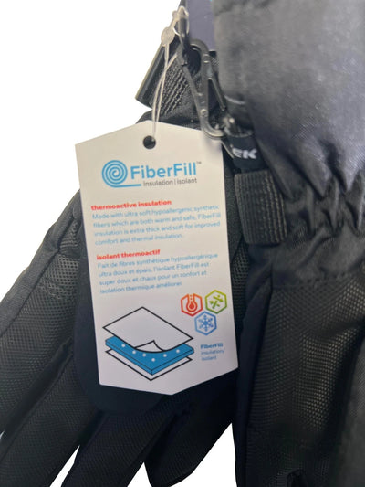 Snotek Junior's Black Stitched Performance Winter Ski Gloves ST318 (S03)