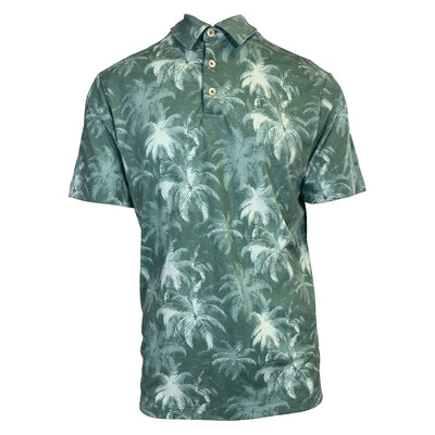 Tommy Bahama Men's Green Palm Impressions Polo 3 Buttons T-Shirt (S14)