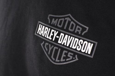 Harley-Davidson Men's T-Shirt Black Beauty Bar Shield Raglan Short Sleeve (S59)