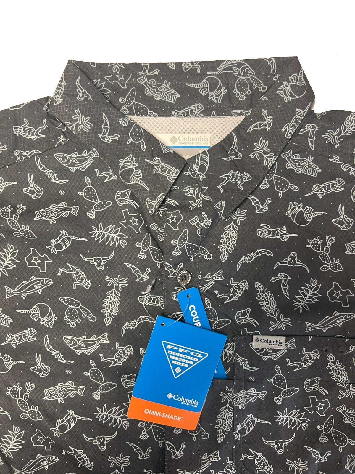 Columbia Men's Shirt Omni-Wick Super Slack Tide Camp All Over Printed S/S