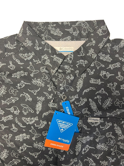 Columbia Men's Shirt Omni-Wick Super Slack Tide Camp All Over Printed S/S