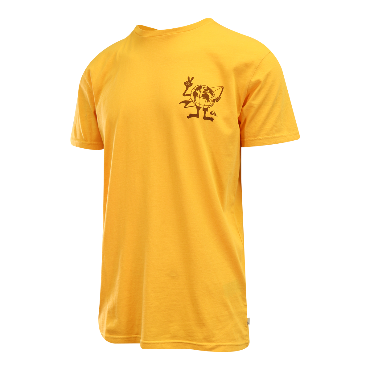 Quiksilver Men's T-Shirt Golden Yellow World Peace Graphic S/S (S11)