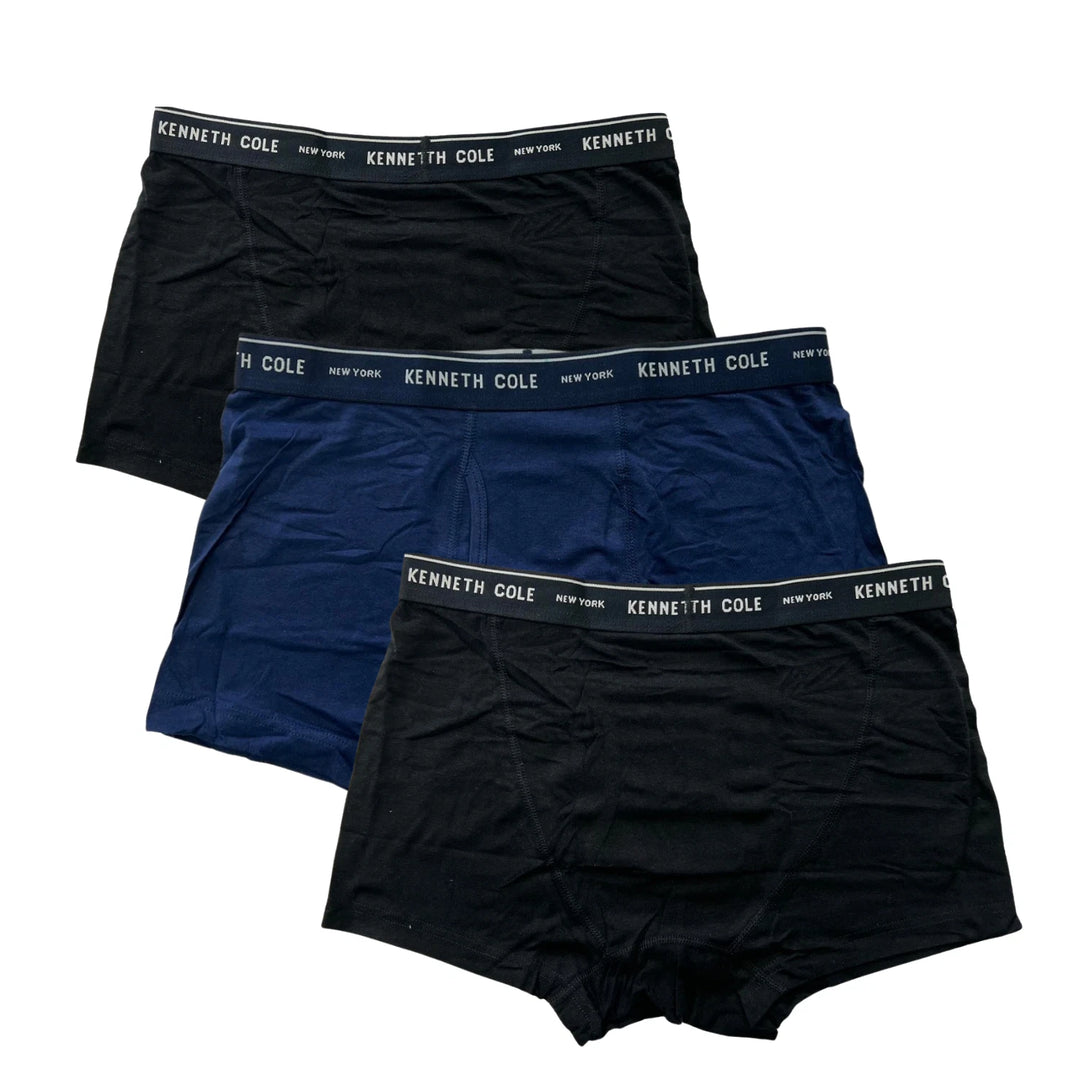 Kenneth Cole Men's 3 Pack Boxer Black Navy Black Boxer Briefs (S11)