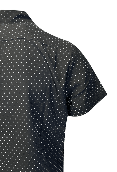 Kenneth Cole Men's Black Shirt Dotted 2 Pockets Woven Short Sleeve (S06)