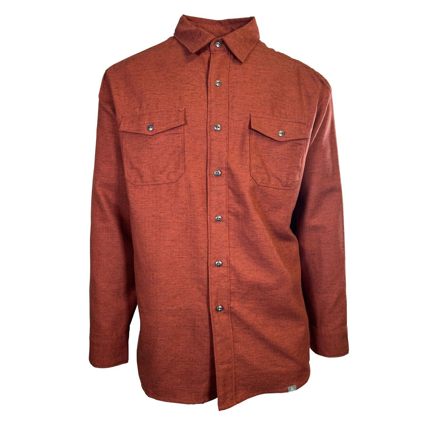 Ascend Men's Burnt Henna Shirt Herringbone Slub Long Sleeve (S02)