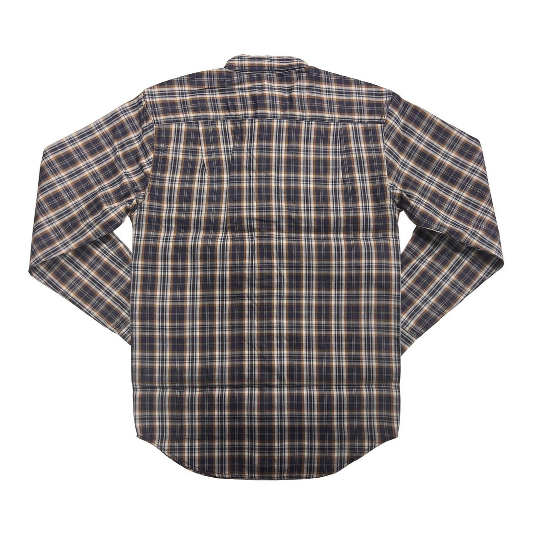 Carhartt FR Men’s Dark Brown Navy Plaid Shirt - Rugged Flex L/S CAT 2 (S375)