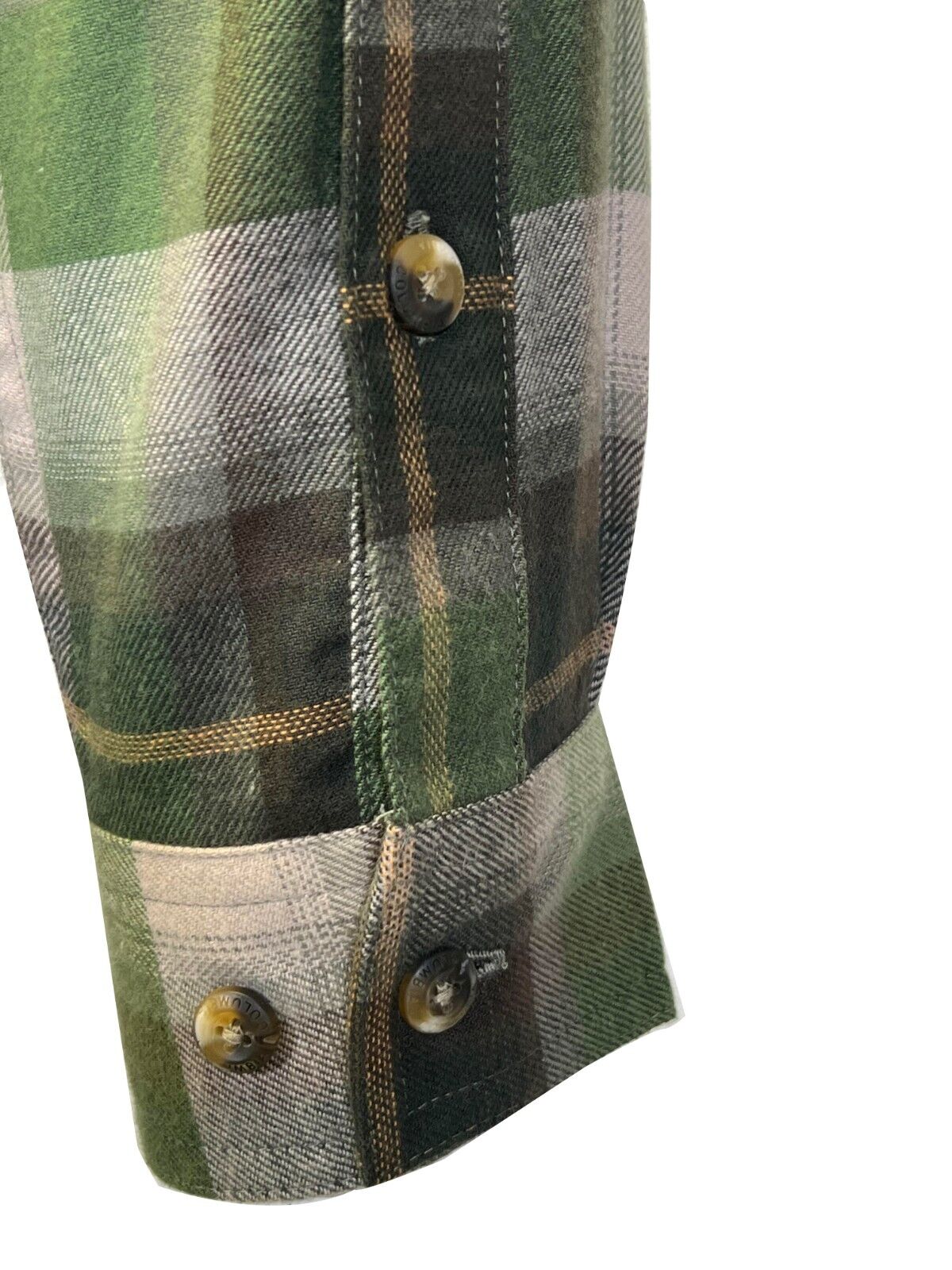 Columbia Men's Stone Green Shirt Multi Tartan Cornell Woods Flannel L/S (398)