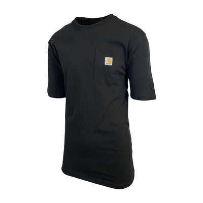 Carhartt Men's Black T-Shirt Crew Neck S/S Pocket Patch Logo (S05)