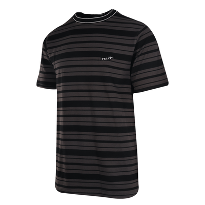 Volcom Men's T-Shirt Black Grey Striped S/S Tee (S32)