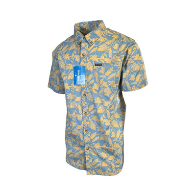 Columbia Men's Ripple Blue Shirt Vined Rapid Rivers Printed Short Sleeve (431)