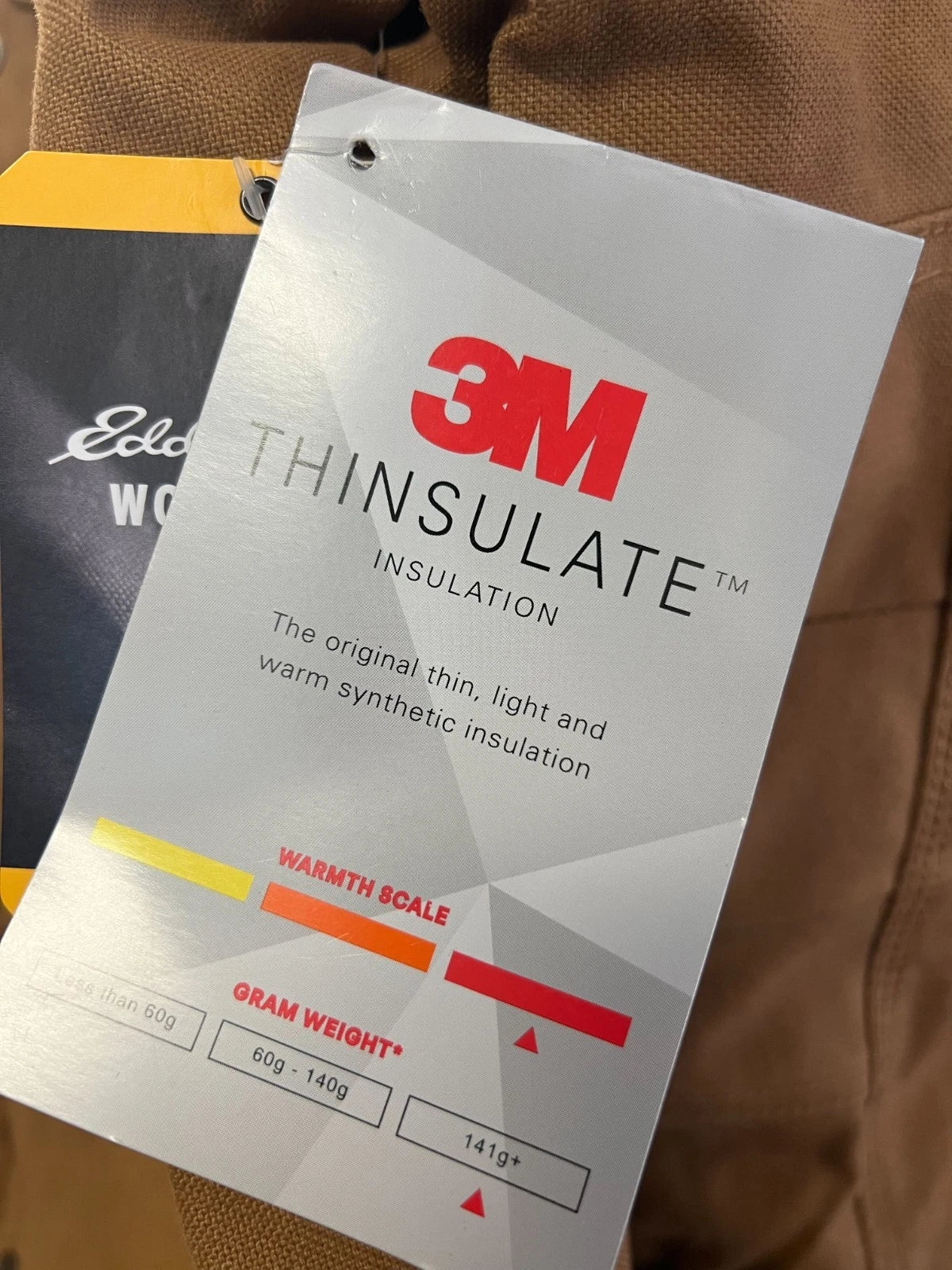 Eddie Bauer Workwear Men's Brown Jacket Foreman Fit 3M Thinsulate Zipper (S02)